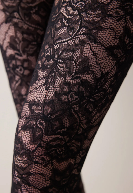 Colanți damă Penti „Lacy” din dantelă- transparent, Culoare Negru.Engros